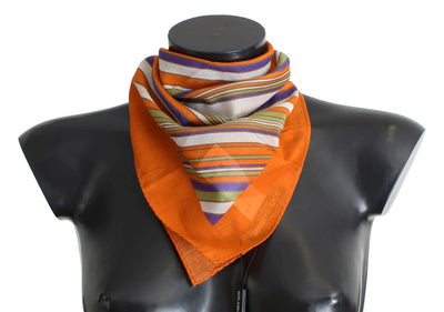 Orange Striped Cotton Scarf