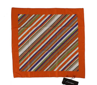 Orange Striped Cotton Scarf