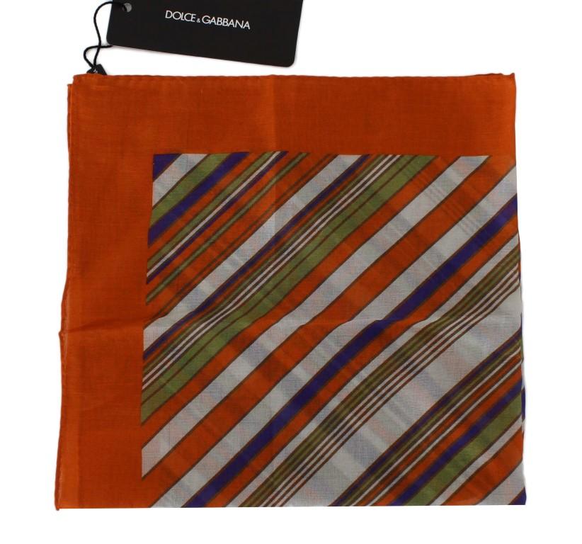 Orange Striped Cotton Scarf