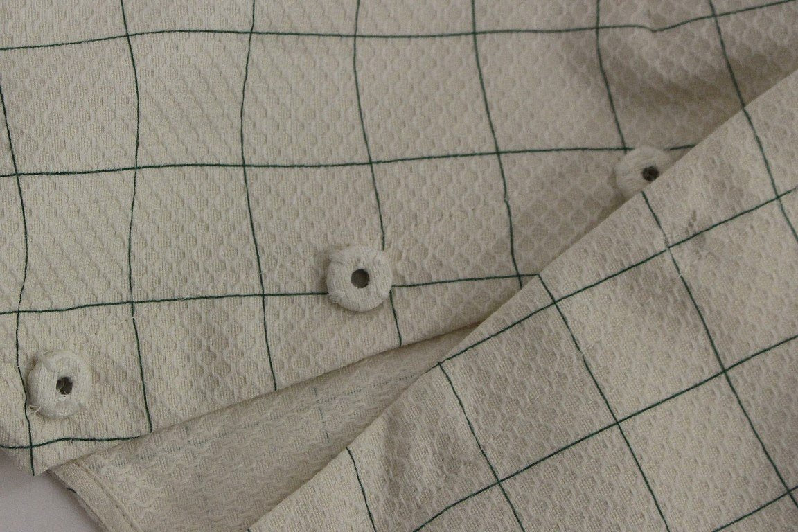 White Cotton Checkered Shirt Top