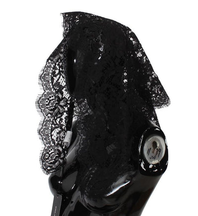 Black Floral Lace Scarf