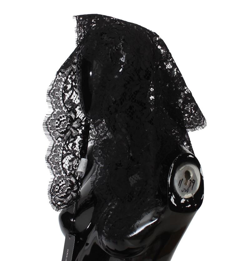 Black Floral Lace Scarf