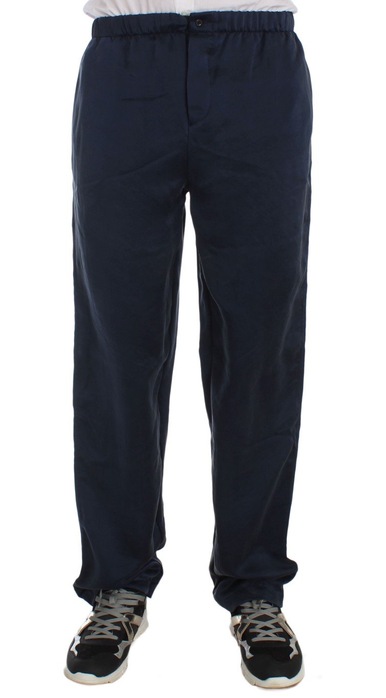 Blue Silk Pajama Sleepwear Pants