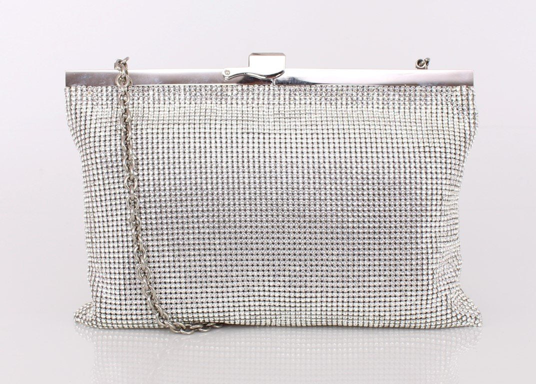 Silver evening clutch purse