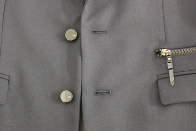 Blue wool two button blazer