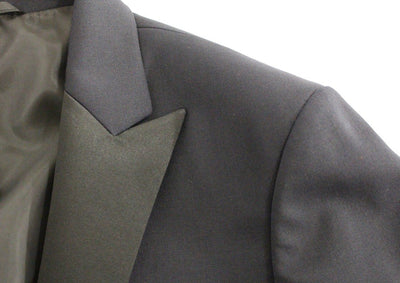 Blue wool two button blazer