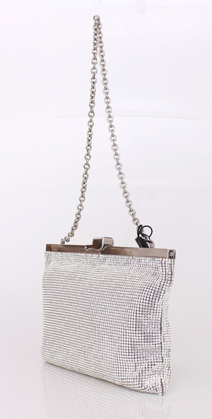 Silver evening clutch purse