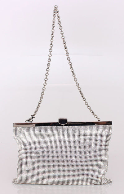 Silver evening clutch purse