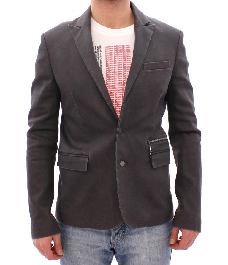 Gray cotton stretch blazer