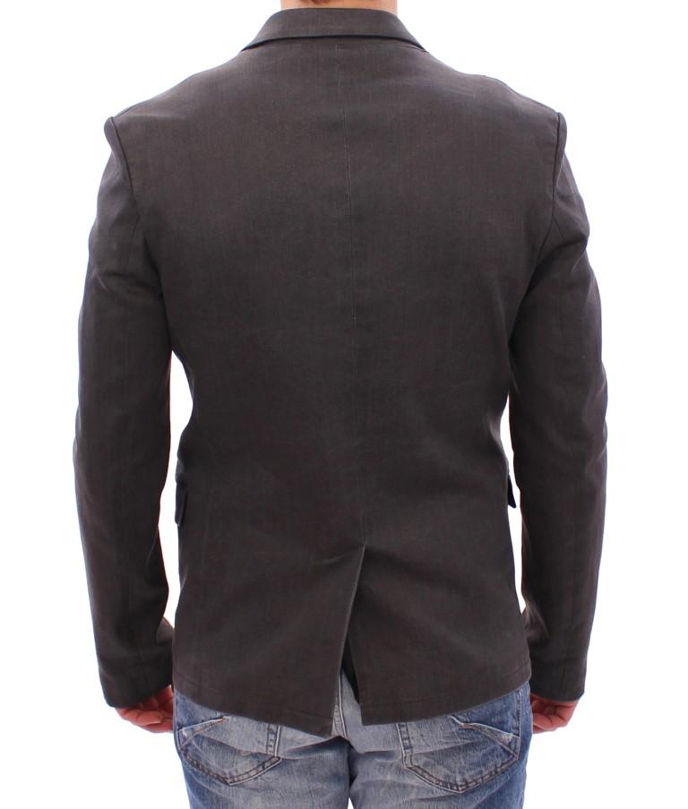 Gray cotton stretch blazer