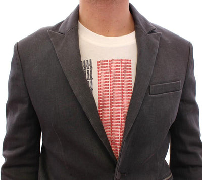 Gray cotton stretch blazer