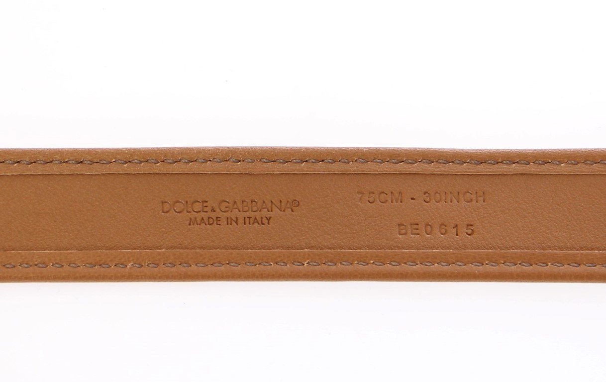 Blue Leopard Leather Logo Belt