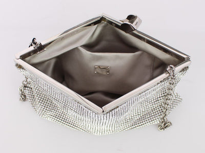 Silver evening clutch purse
