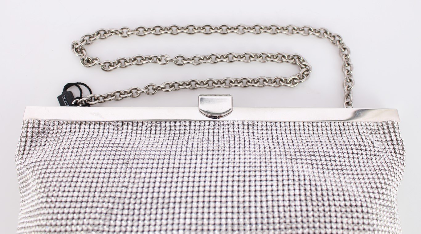 Silver evening clutch purse