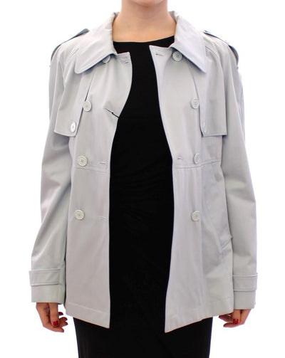 Blue Formal Dress Trench Jacket Coat