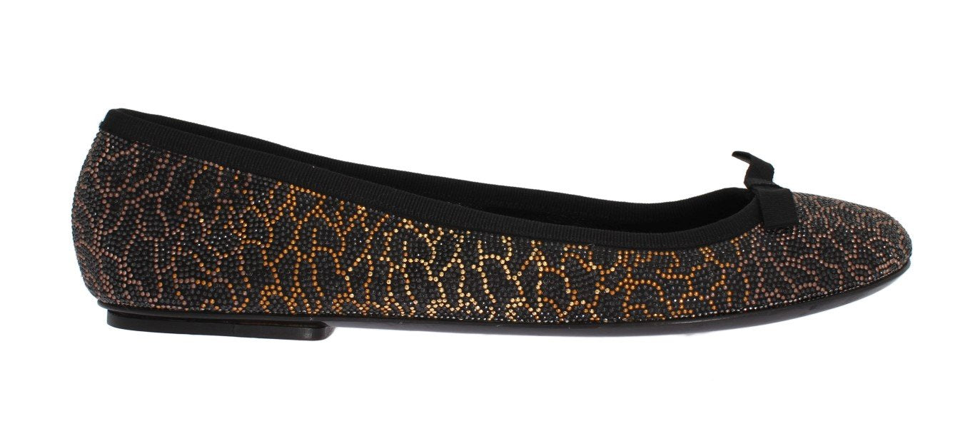 Gold Black Ballerina Shoes