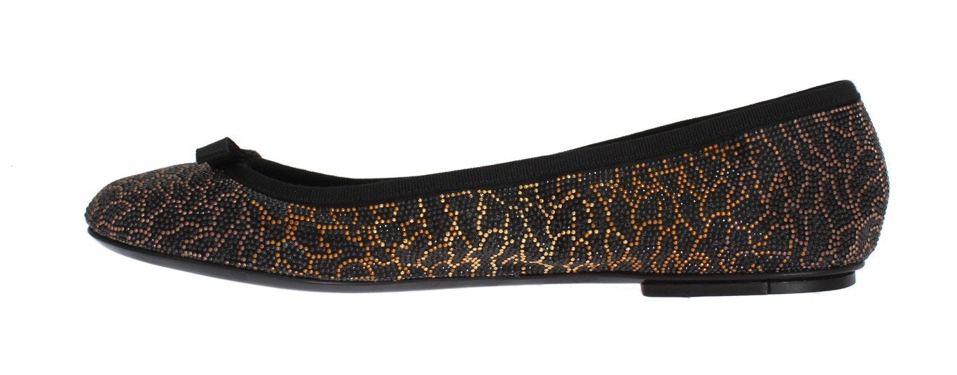 Gold Black Ballerina Shoes