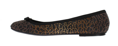 Gold Black Ballerina Shoes