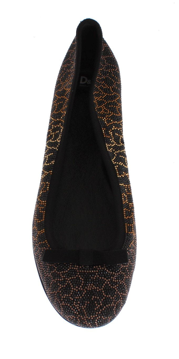 Gold Black Ballerina Shoes