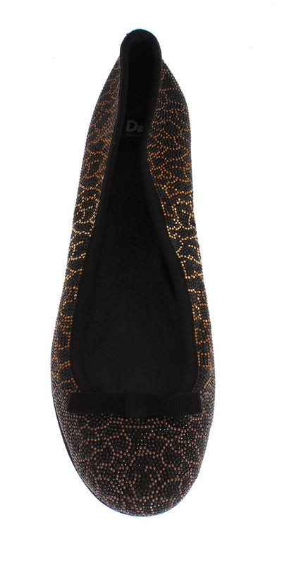 Gold Black Ballerina Shoes