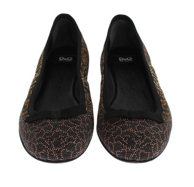 Gold Black Ballerina Shoes