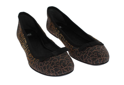 Gold Black Ballerina Shoes