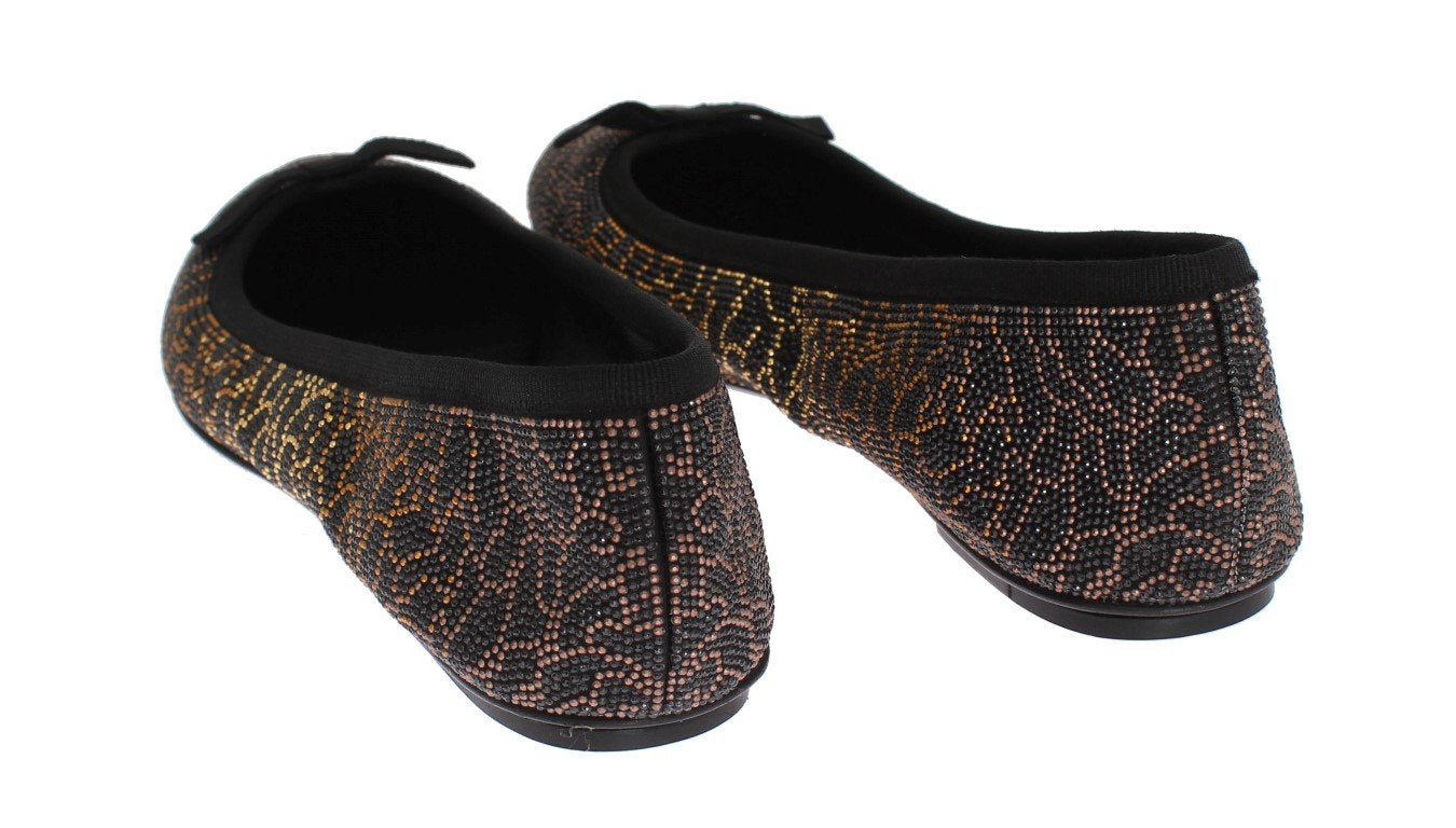 Gold Black Ballerina Shoes