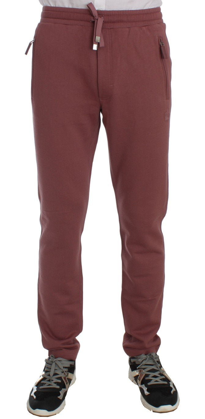 Pink Cotton Casual Slim Fit Pants