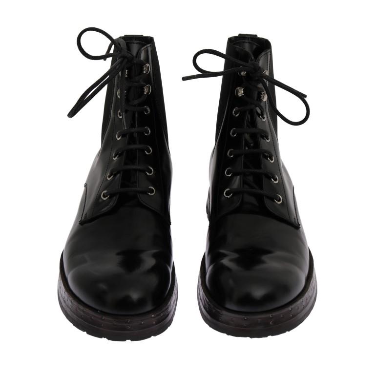Black Leather Ankle Stretch Boots