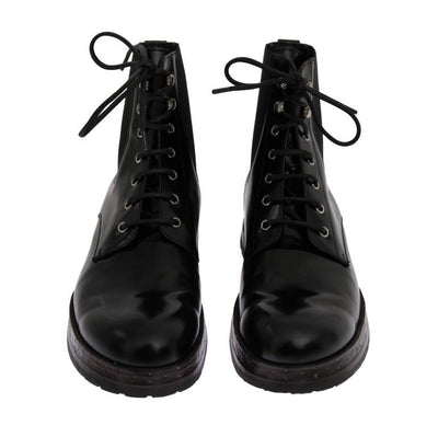 Black Leather Ankle Stretch Boots