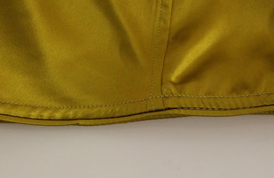 Gold Silk High Waist Stretch Shorts
