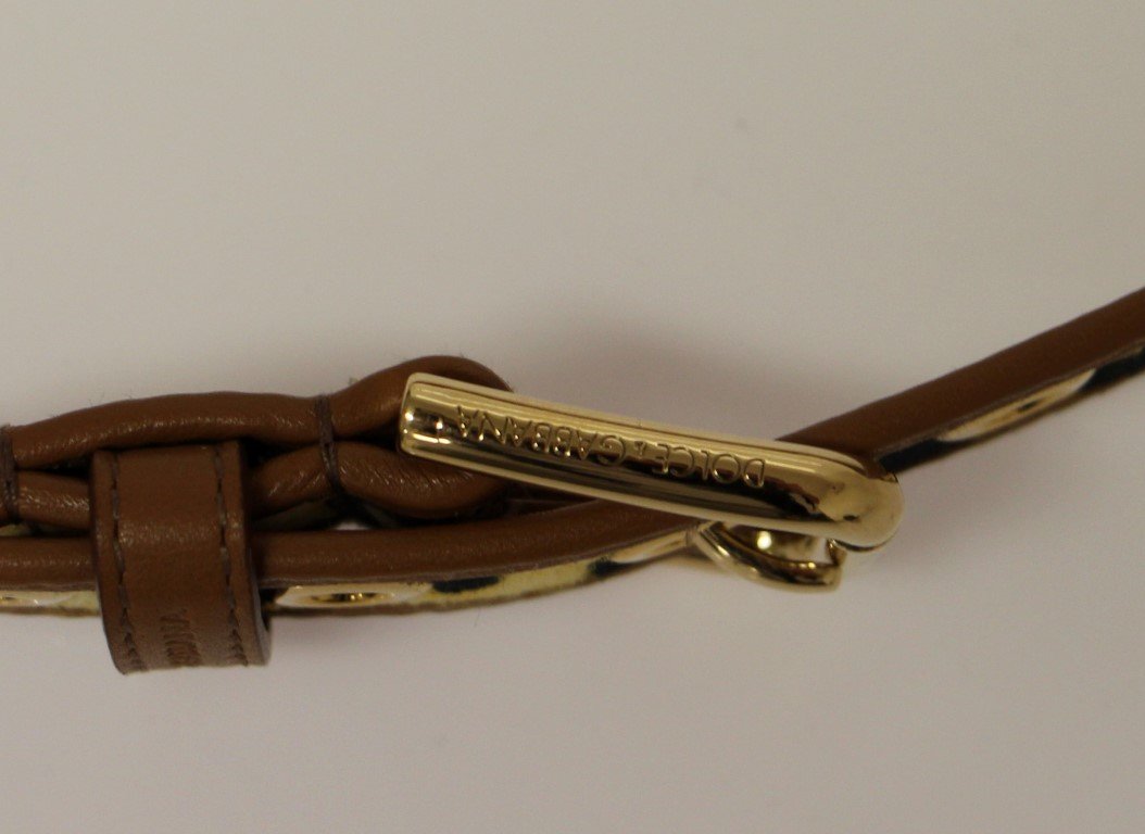 Yellow Leopard Leather Logo Belt