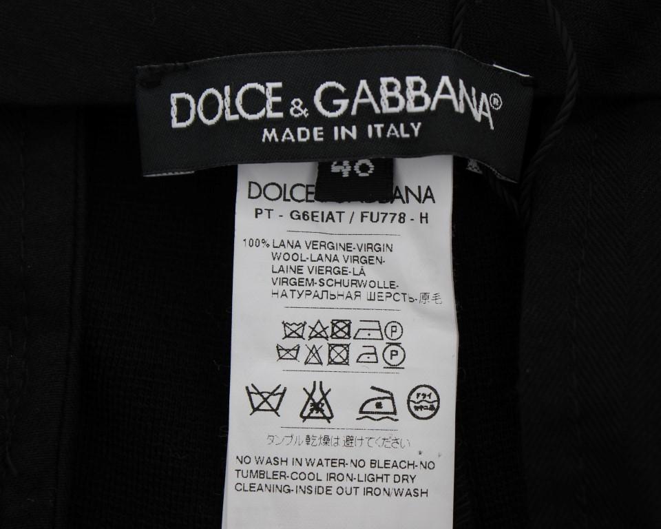 Black Wool Slim Fit Casual Pants