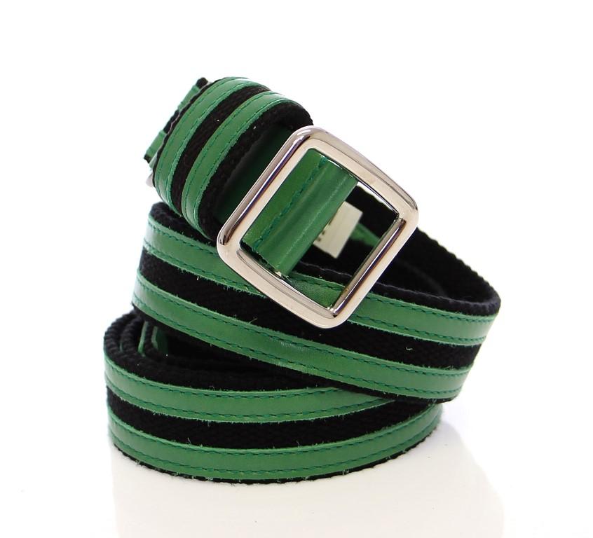 Green Leather Logo Belt
