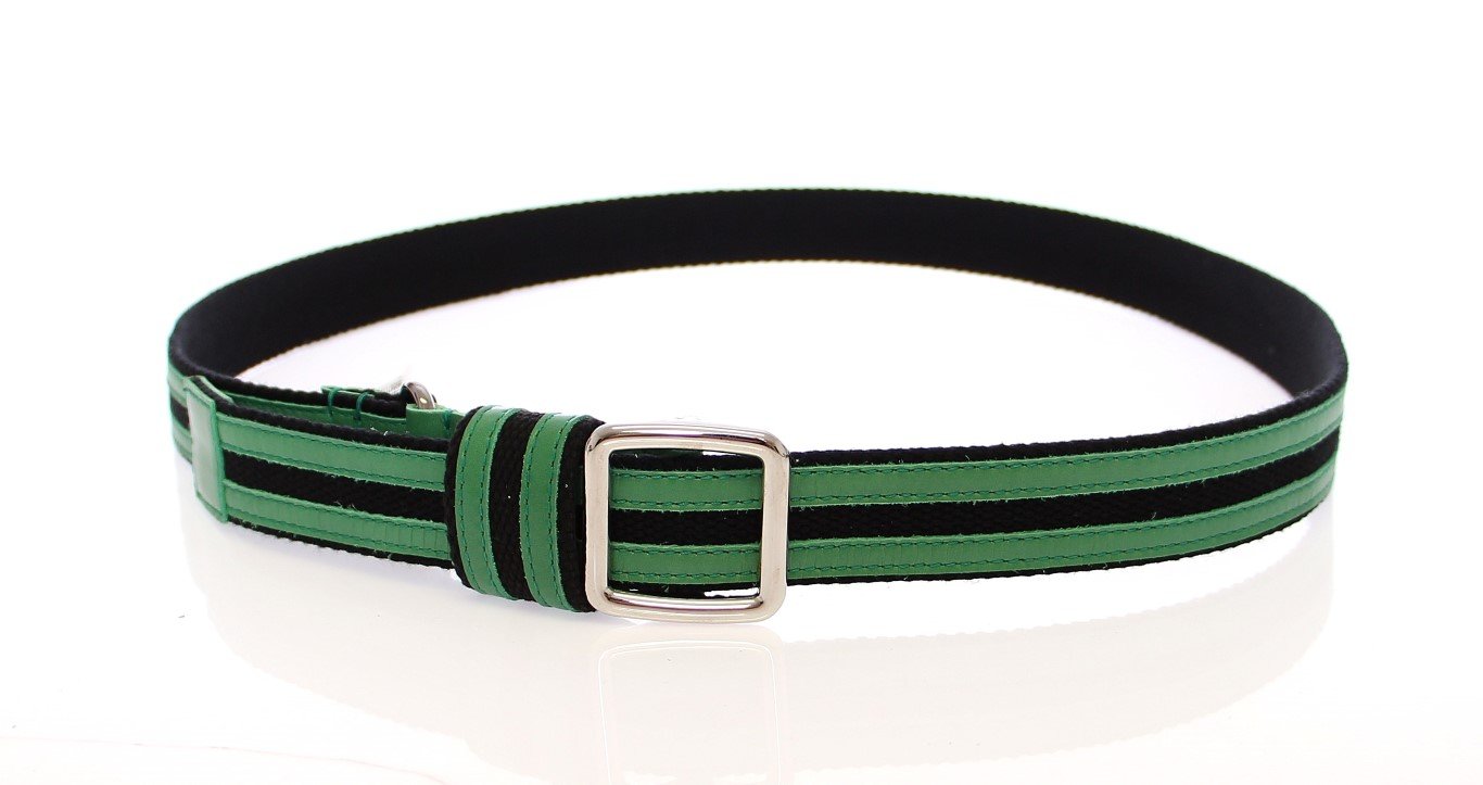 Green Leather Logo Belt