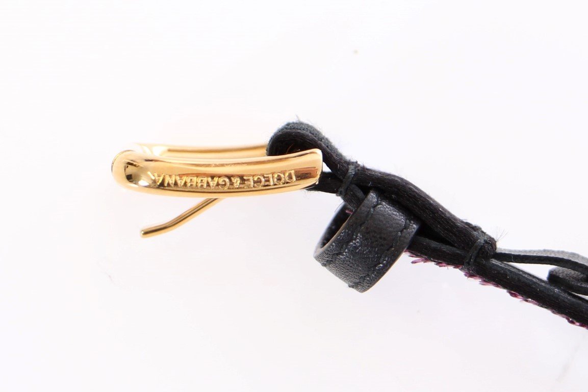 Purple Silk Sequined Logo Belt