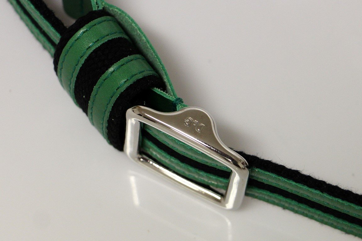 Green Leather Logo Belt