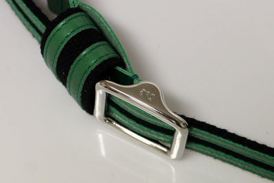 Green Leather Logo Belt