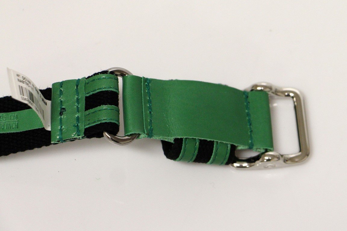Green Leather Logo Belt