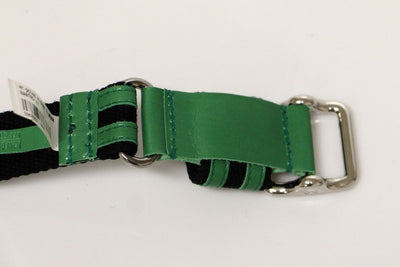 Green Leather Logo Belt