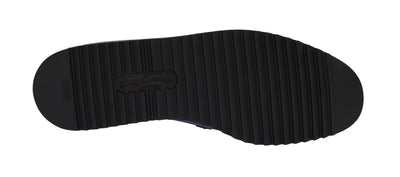 Blue Black Leather Loafers