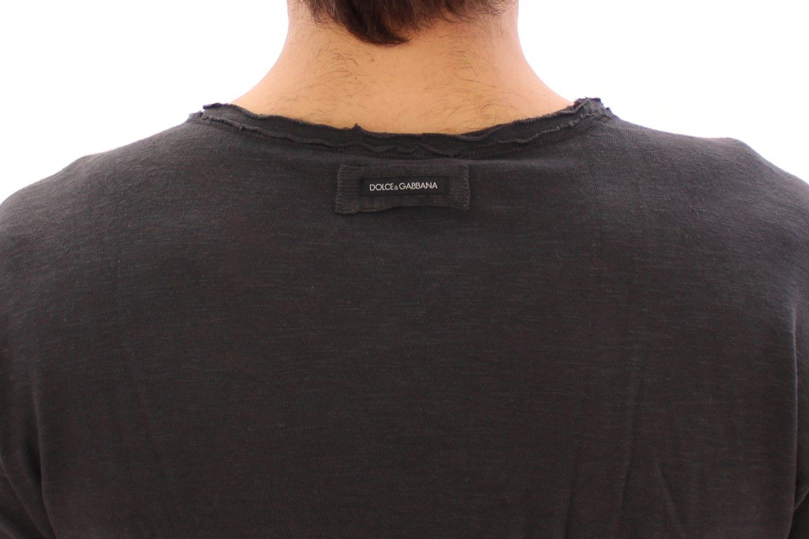 Gray crewneck cotton t-shirt