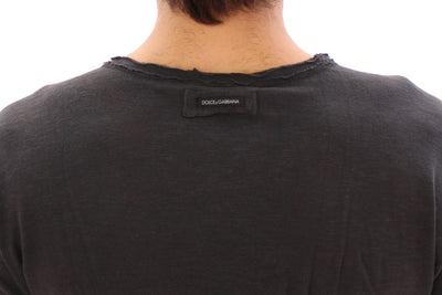 Gray crewneck cotton t-shirt