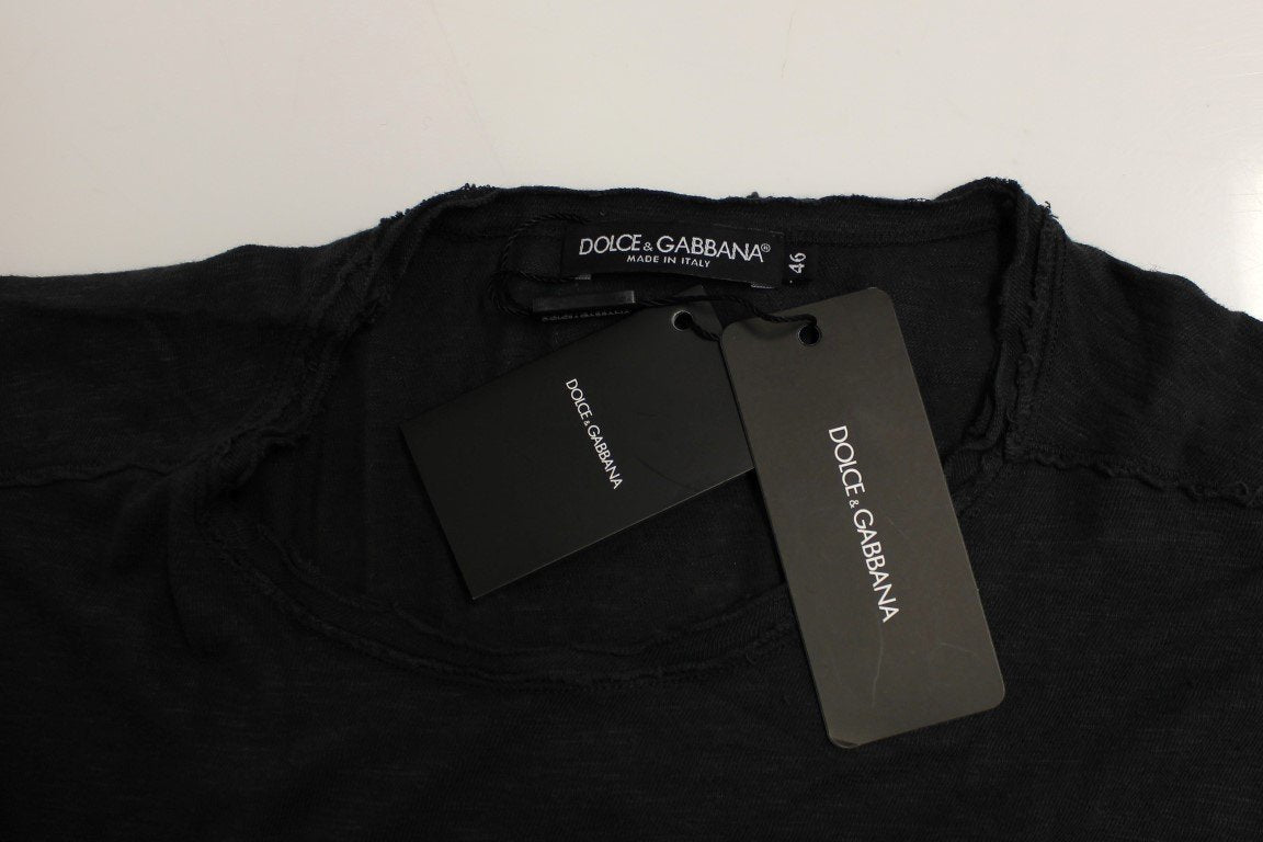 Gray crewneck cotton t-shirt