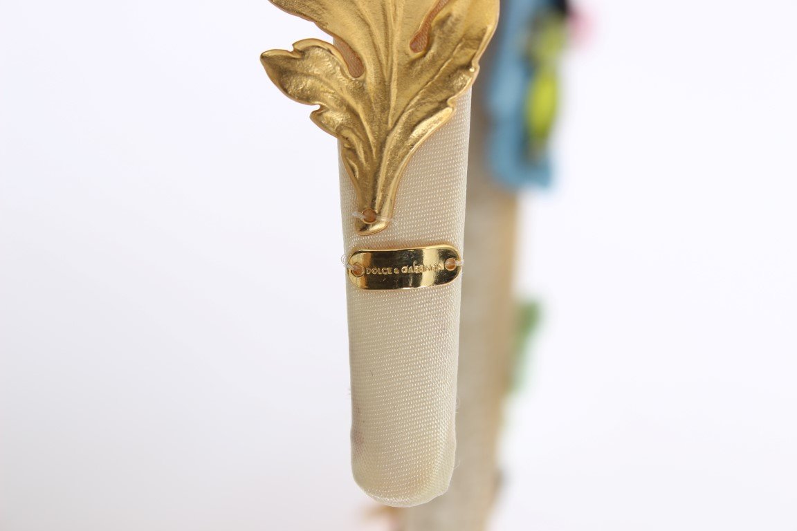 Multicolor Floral Crystal Gold Headband