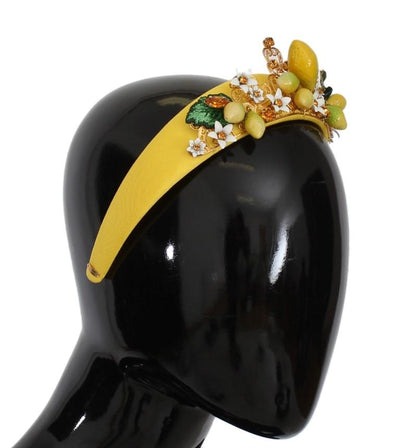 Yellow Sicily Lemon Crystal Floral Headband