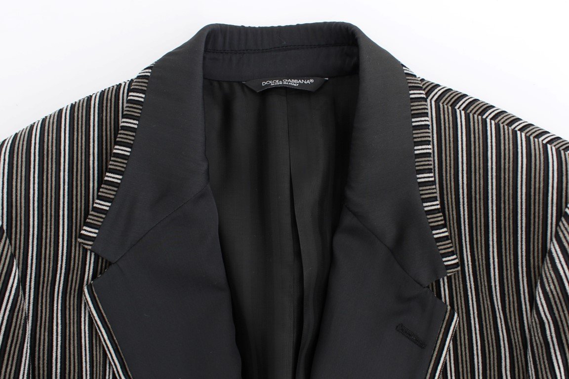 Gray striped slim fit blazer