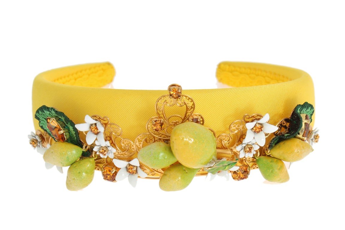 Yellow Sicily Lemon Crystal Floral Headband