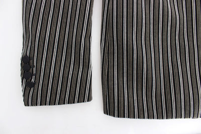 Gray striped slim fit blazer