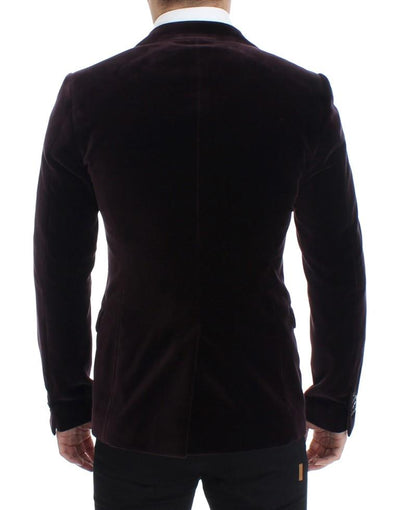 Purple velvet slim fit blazer